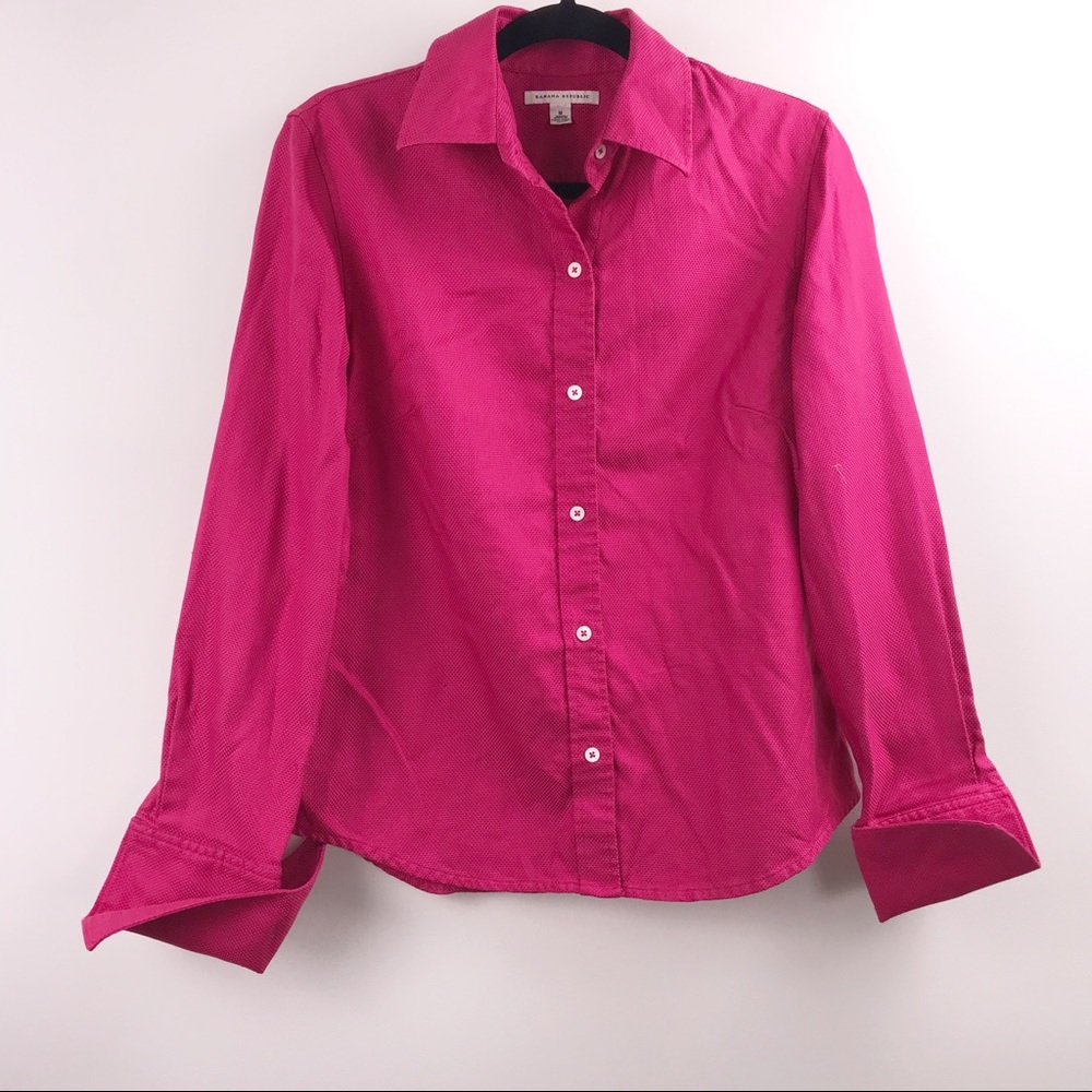 Banana Republic Pink Textured Button Down 254-3